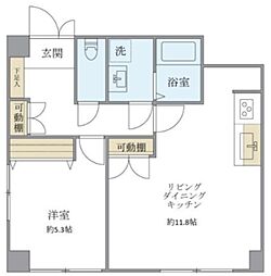 ISM平塚 2階1LDKの間取り