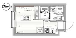 COCOCUBEヤナギハラ 1Kの間取図画像