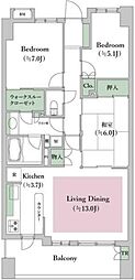 ファミールスクエア松戸リーラコモンズ 3LDKの間取図画像