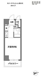 モナークマンション西川口 ワンルームの間取図画像