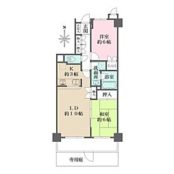 藤和シティコープ中村橋 2LDKの間取図画像