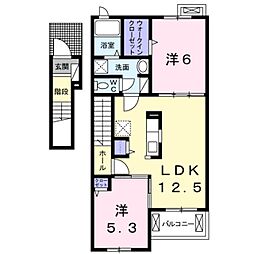 ブリザ2 1LDKの間取図画像
