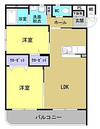 KIARA II 2LDKの間取図画像
