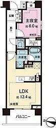 パークシティ高田馬場 7階1LDKの間取り