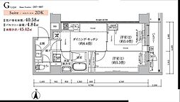足立区東和2丁目マンション 2DKの間取図画像