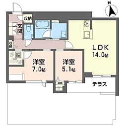 フォーシーズン南多摩 2LDKの間取図画像