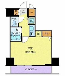 東京メトロ南北線 麻布十番駅 徒歩3分の賃貸マンション 5階1Kの間取り