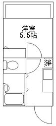タミーハイツ 1Kの間取図画像