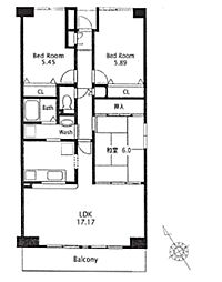 ブリランテけやき台 3LDKの間取図画像