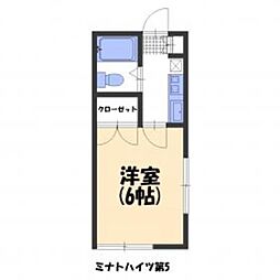 ミナトハイツ第5 1Kの間取図画像