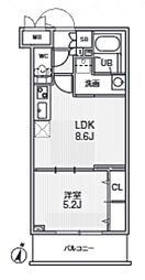 Alivis志村三丁目 1LDKの間取図画像