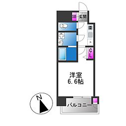 アドバンス大阪プエルタ 1Kの間取図画像