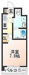JR東海道・山陽本線 尼崎駅 徒歩1分の賃貸マンション 8階1Kの間取り