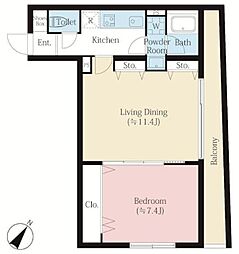 世田谷区下馬5丁目マンション 1LDKの間取図画像