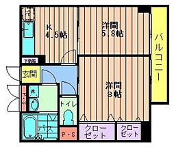 第2ロイヤルシラコ 2Kの間取図画像