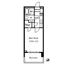 ＭＦＰＲコート蒲田 9階ワンルームの間取り