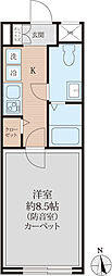 ラシクラス西大井 1Kの間取図画像