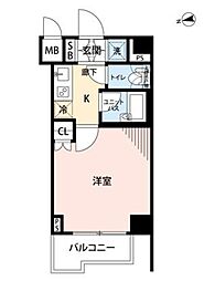 ルーブル狛江 1Kの間取図画像