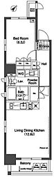 コンフォリア日本橋人形町 1LDKの間取図画像