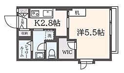 Ｋハイム下北沢 1階1Kの間取り