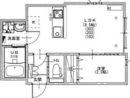 KEIAI RESIDENCE 北習志野V 1LDKの間取図画像