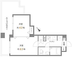 ステージファースト田園調布アジールコート 2Kの間取図画像