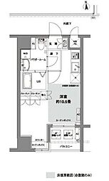 コンフォリア芝公園 ワンルームの間取図画像