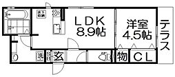 メゾンフォンリジェル 1LDKの間取図画像