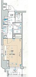 エステムプラザ丸の内NORTHRISE 1Kの間取図画像