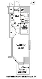 コンフォリア浅草橋DEUX 1Kの間取図画像
