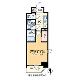 アイルグランデ北綾瀬 6階1Kの間取り