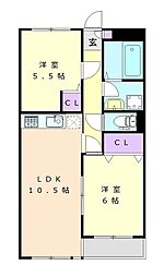 アーバンハウス10号館 2LDKの間取図画像