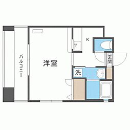 エンクレスト薬院 1Kの間取図画像