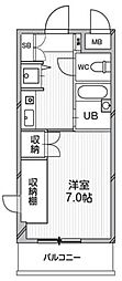 T'sgarden都筑ふれあいの丘 ワンルームの間取図画像