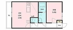VERDE ARIA 1LDKの間取図画像