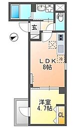 グランチェスタ 2階1LDKの間取り