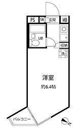 エスポワール中目黒 ワンルームの間取図画像