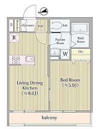 AIFLAT MEJIRO 3階1LDKの間取り