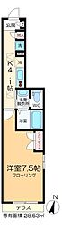ルーチェ綾瀬A 1Kの間取図画像