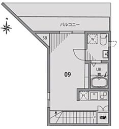 中野薫木荘 1Kの間取図画像