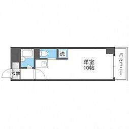 アバンダント84 ワンルームの間取図画像