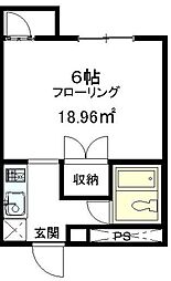 真宮ビルマイコート真宮 ワンルームの間取図画像