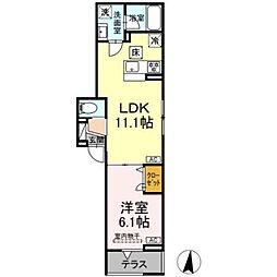 セレスティア東小岩II 1LDKの間取図画像