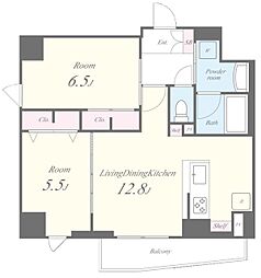 サントゥール駒込 7階2LDKの間取り