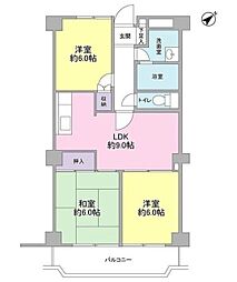 ジュノーヒル 3DKの間取図画像