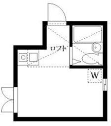 ドルチェ十条 2階ワンルームの間取り