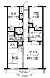 シャルムメゾン・高松 1階3LDKの間取り