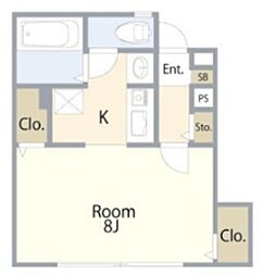 メゾン希2 ワンルームの間取図画像