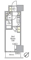 ラティエラ武蔵小山レジデンス 1Kの間取図画像