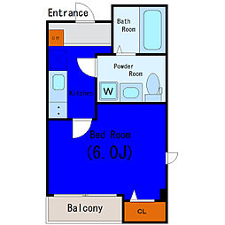 京急本線 京急蒲田駅 徒歩8分の賃貸マンション 3階1Kの間取り